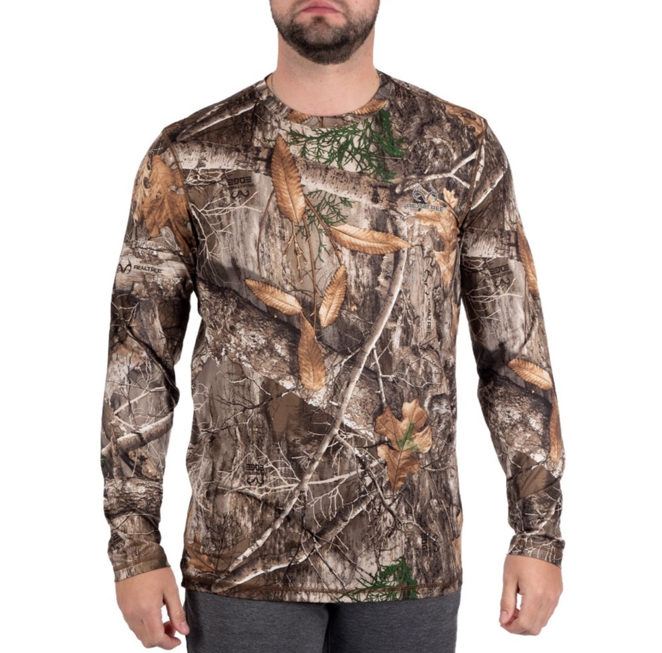 Men's Long Sleeve Camo Tee Hunting Performance Shirt by Realtree