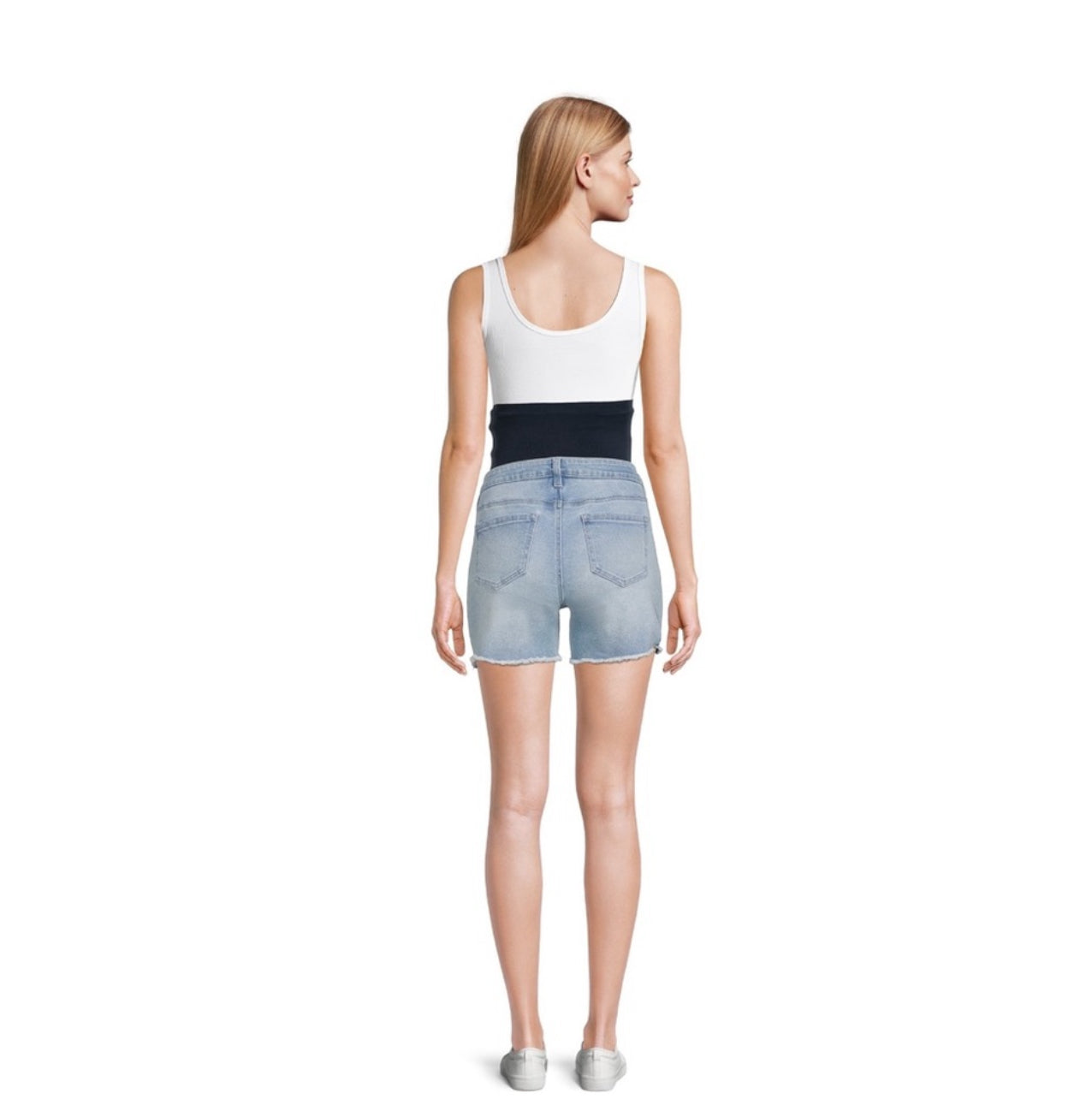 Women's Maternity Destructed Denim Shorts