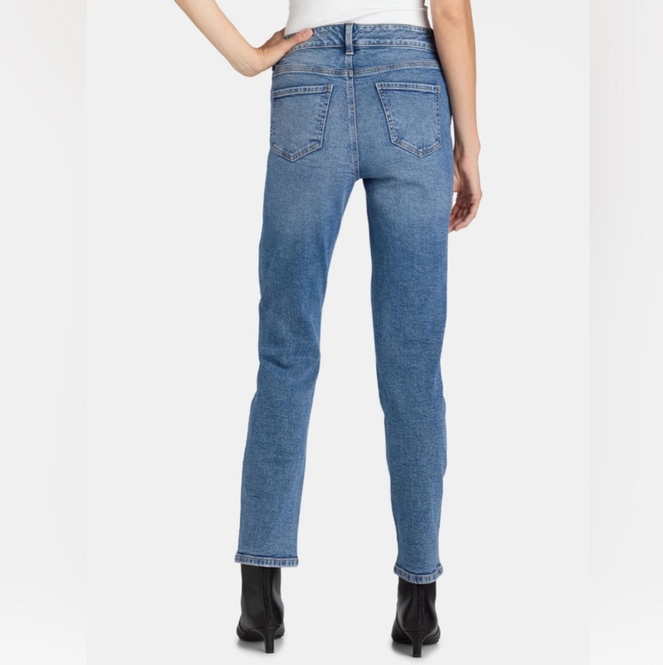 Women's Embellished Studded Front Straight Leg Jean 30" Inseam