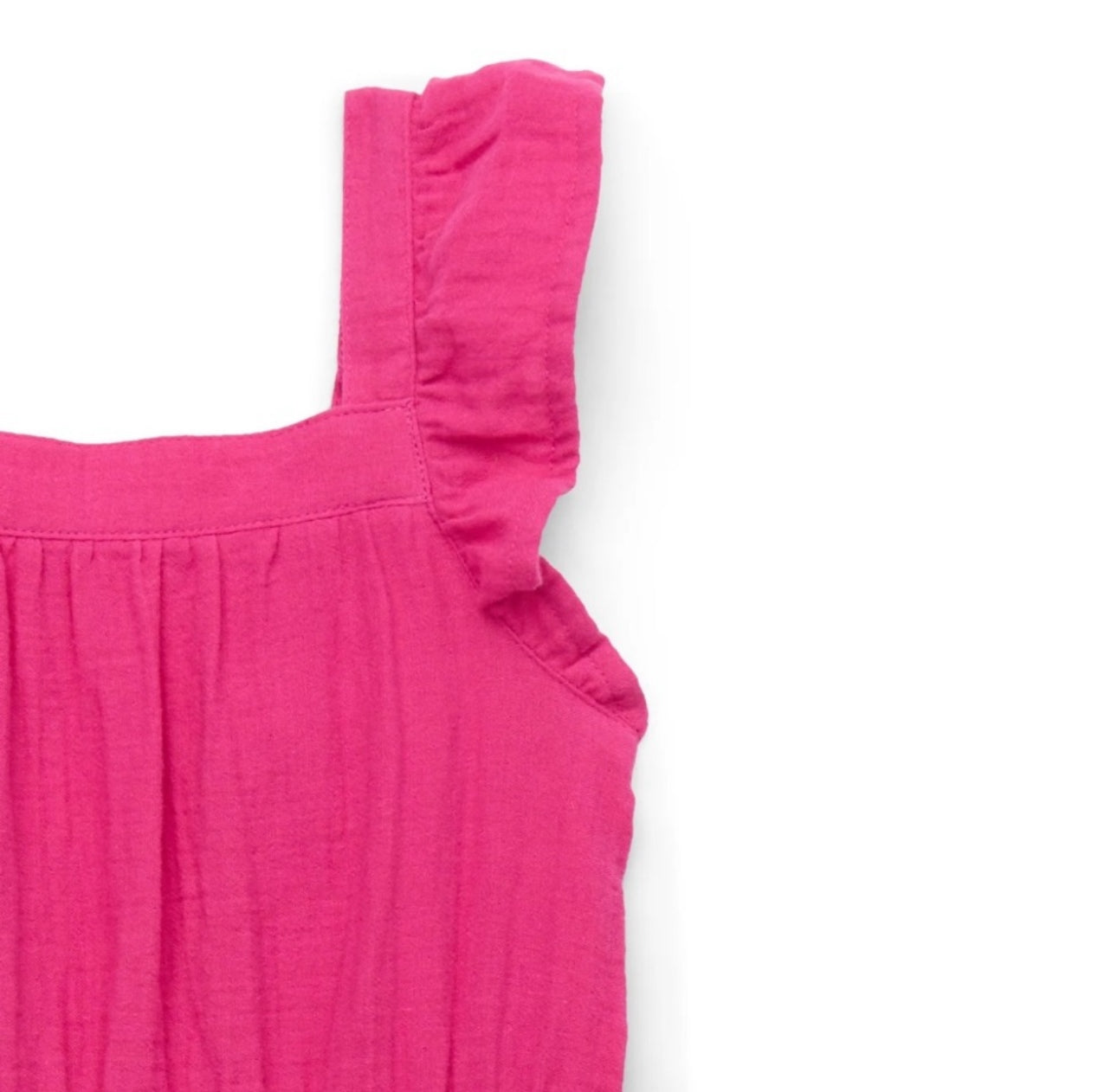 Girls Square Neck Romper with Flutter Sleeves