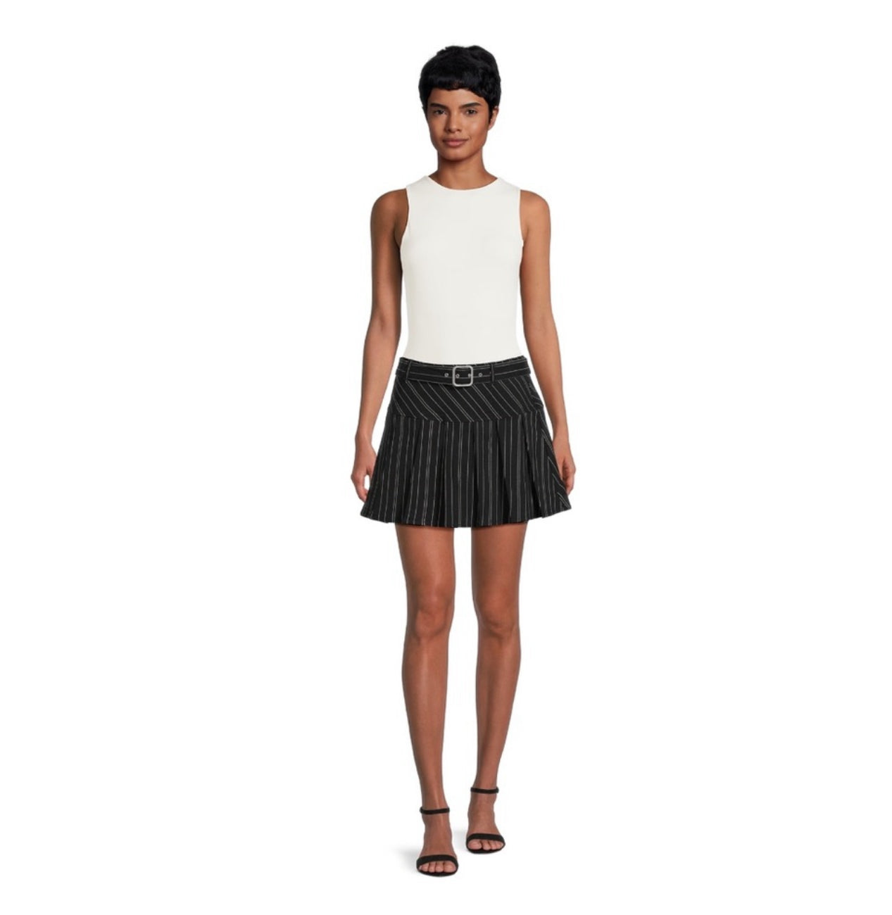 Pleated Skirt with Belt
