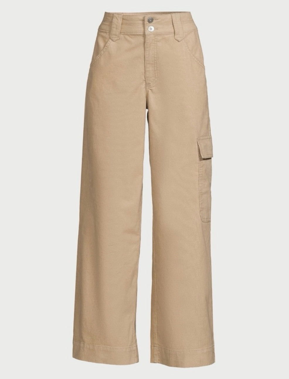 Women's Wide Leg Corduroy Cargo Pants, 30" Inseam