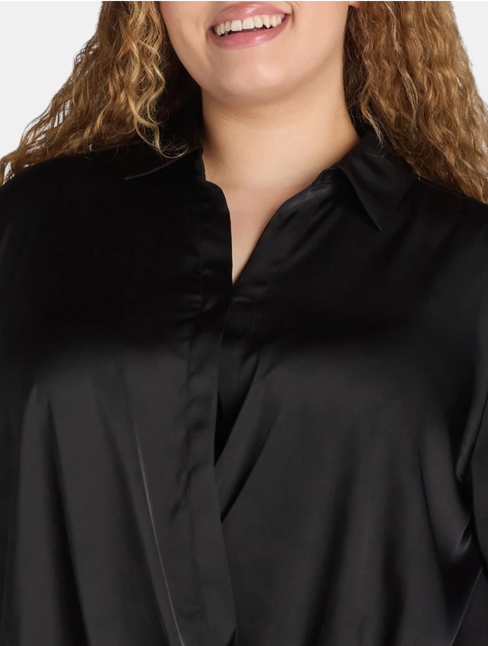 Women's Satin Surplice Blouse