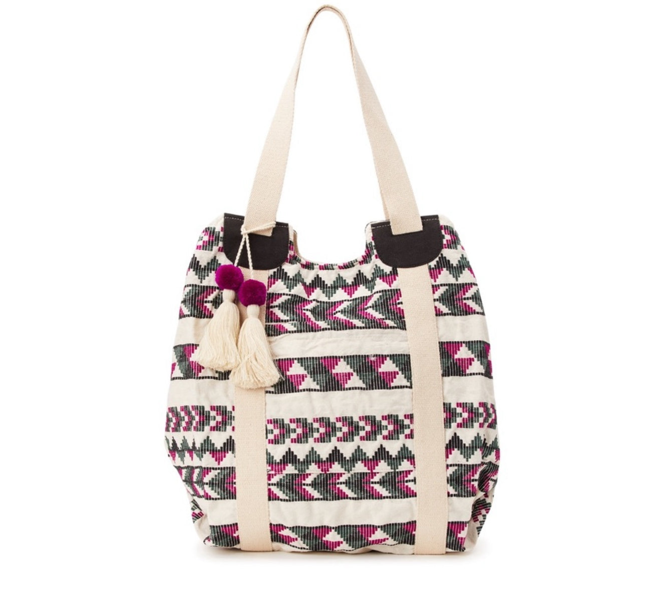 Woven Beach Tote Handbag, Purple
