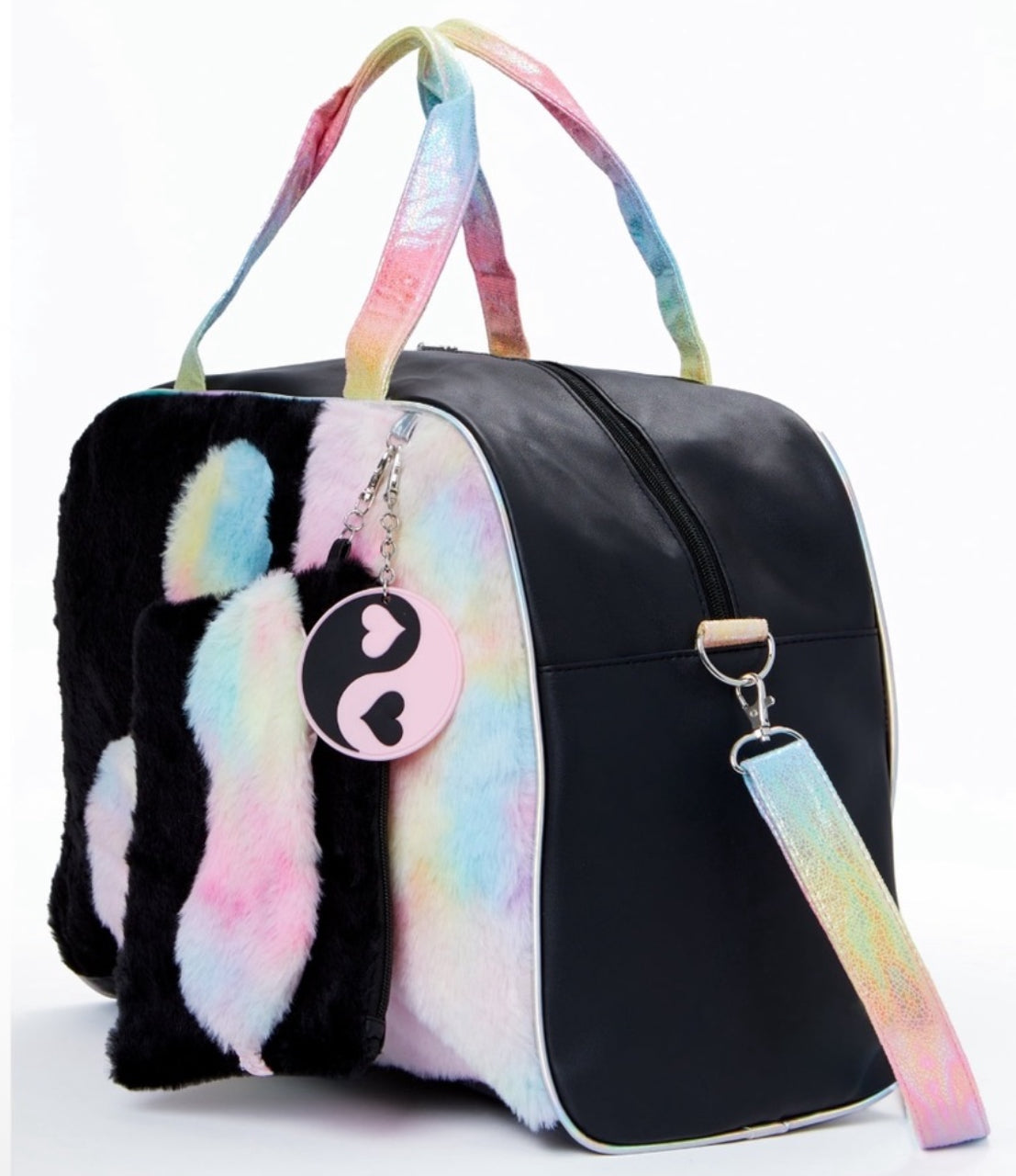 Wonder Nation Duffle Handbag Set Black & Pink