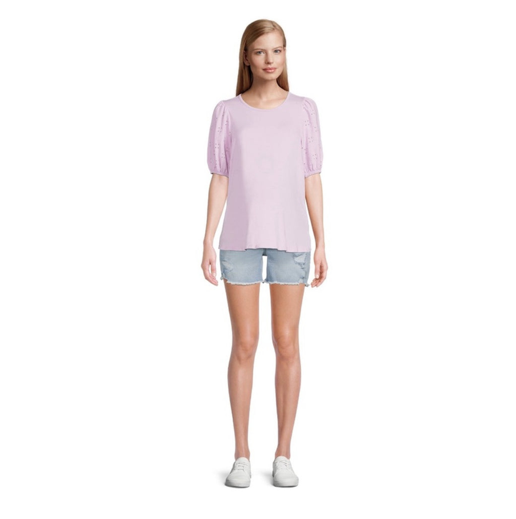 Women's Maternity Destructed Denim Shorts