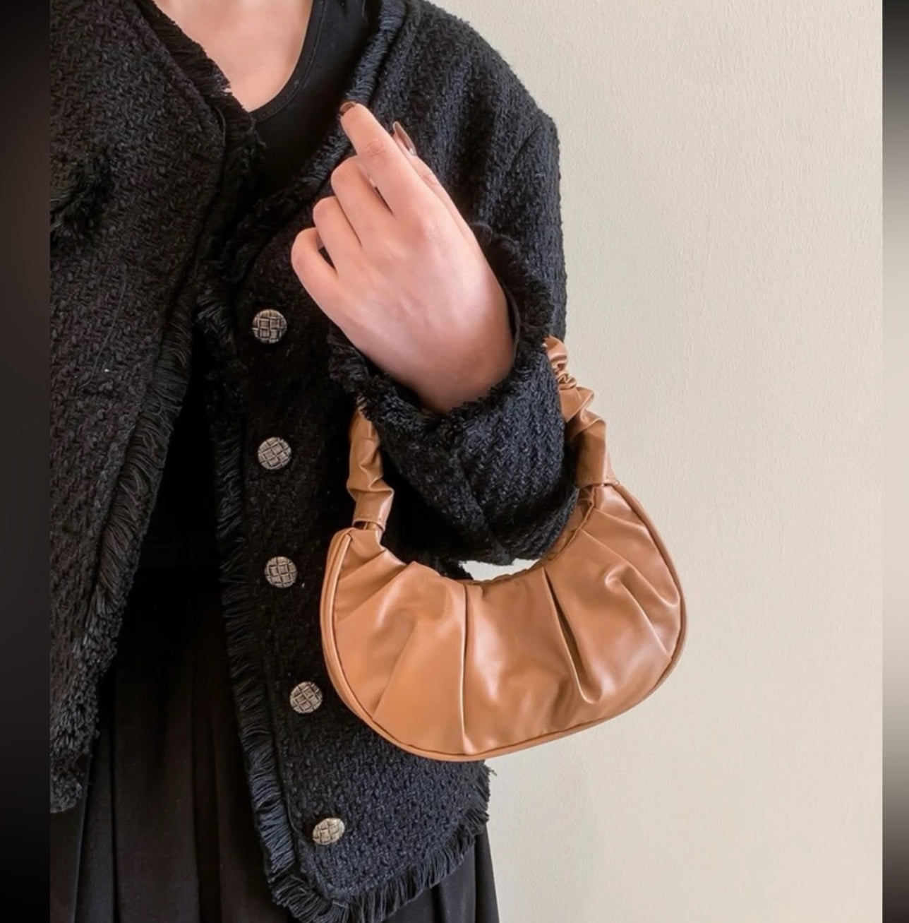 Trendy Scrunch Handle Shoulder MINI Bag – Sleek & Stylish