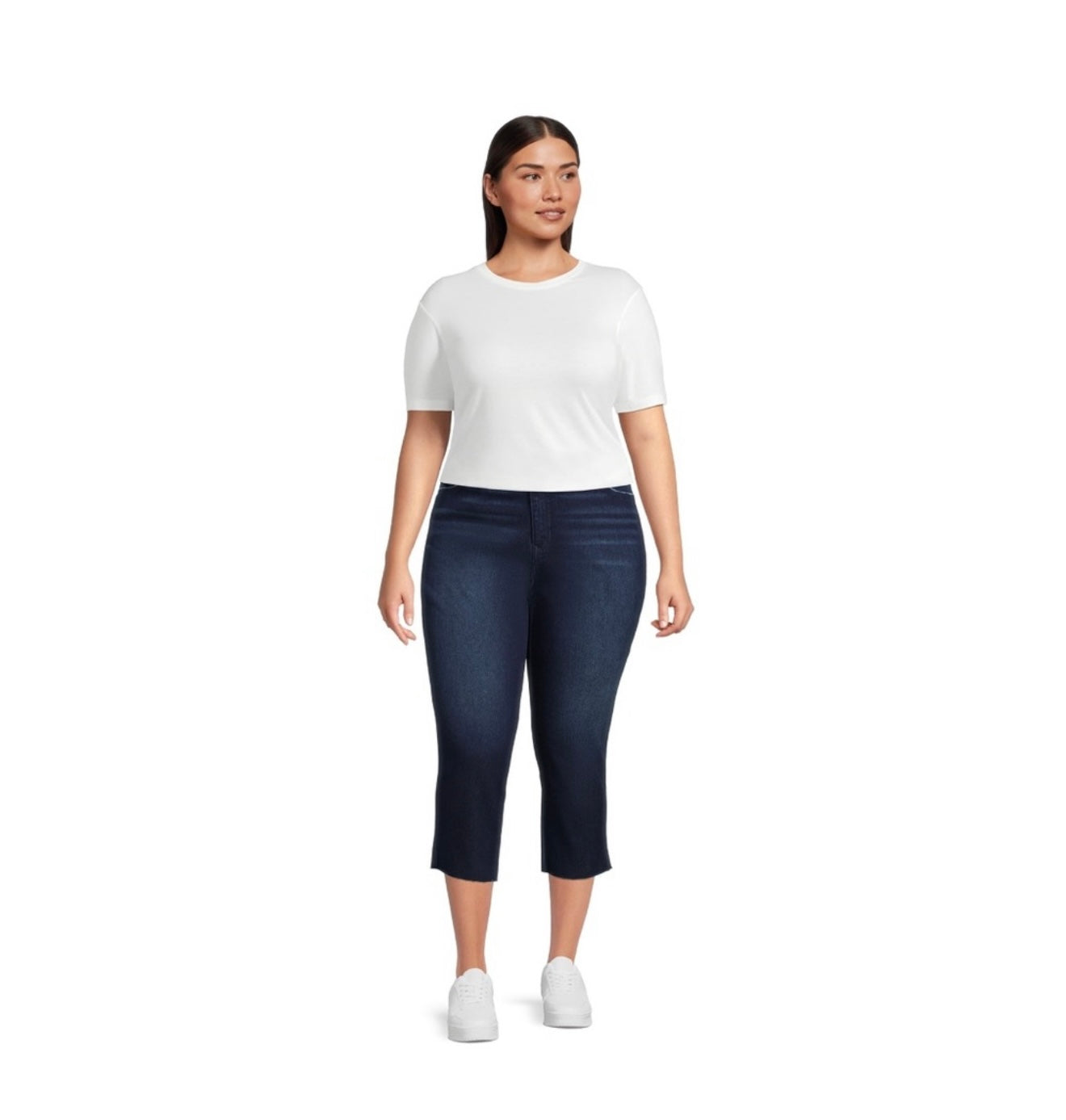 Terra & Sky Women's High Rise Skinny Capri Jeans