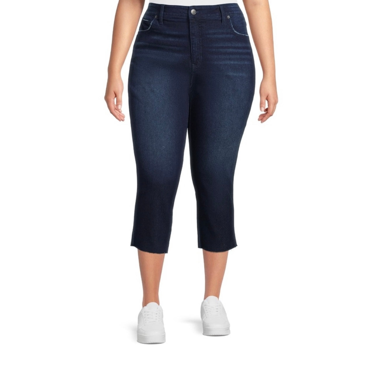 Terra & Sky Women's High Rise Skinny Capri Jeans