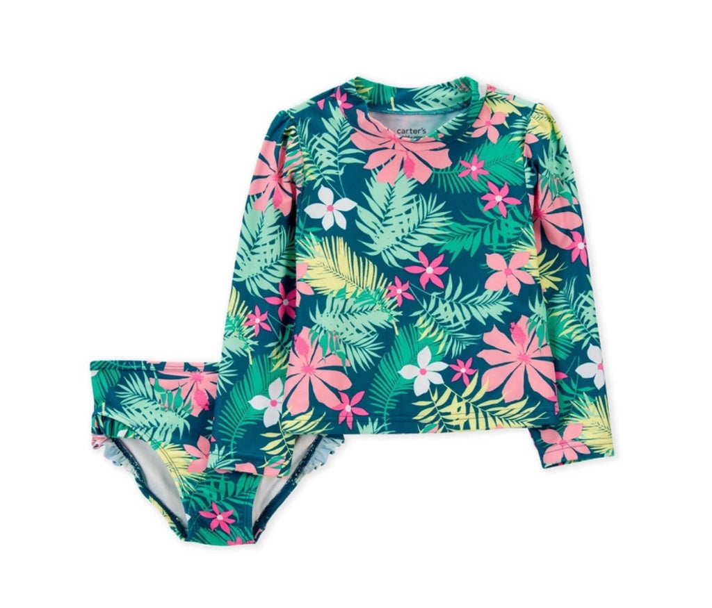 Carter's Child of Mine Toddler Girl Rashguard and Swim Bottoms, Size: 18m