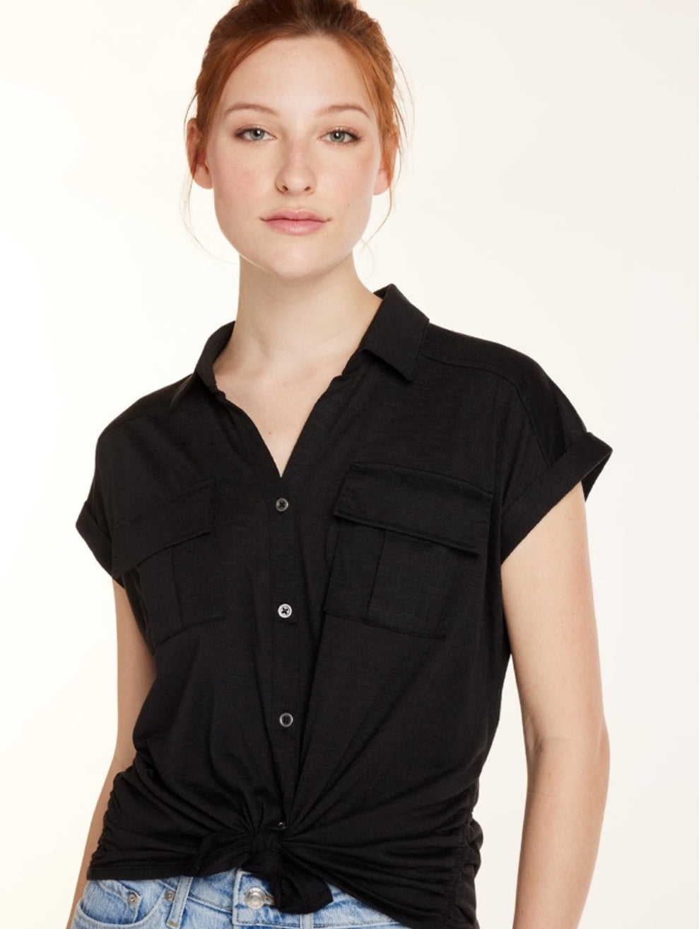 Front Cargo Shirt with Short Sleeves, Size: S (3-5)