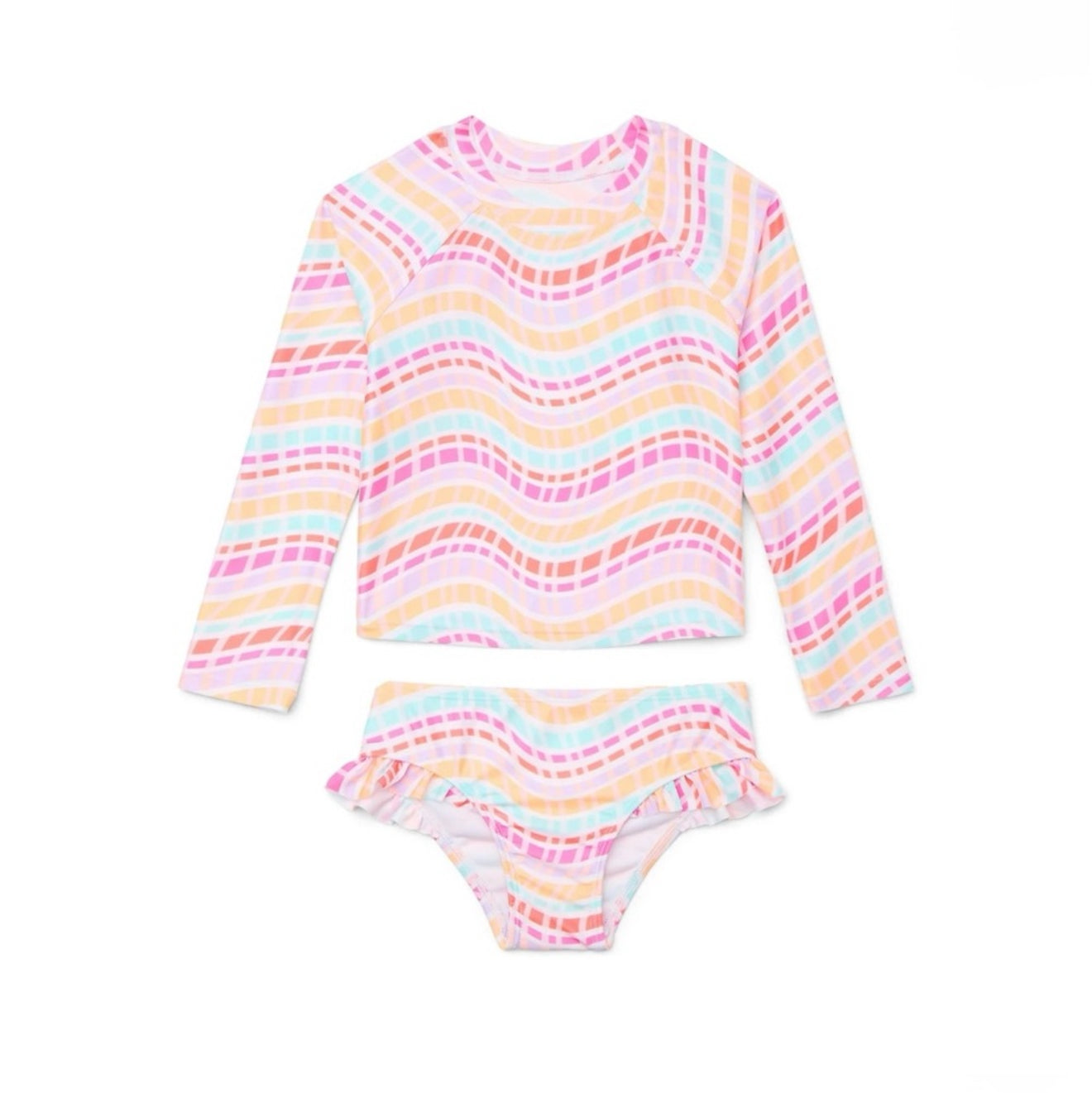 2-Piece Long-Sleeve Swim Brief Set for Babies and Toddlers