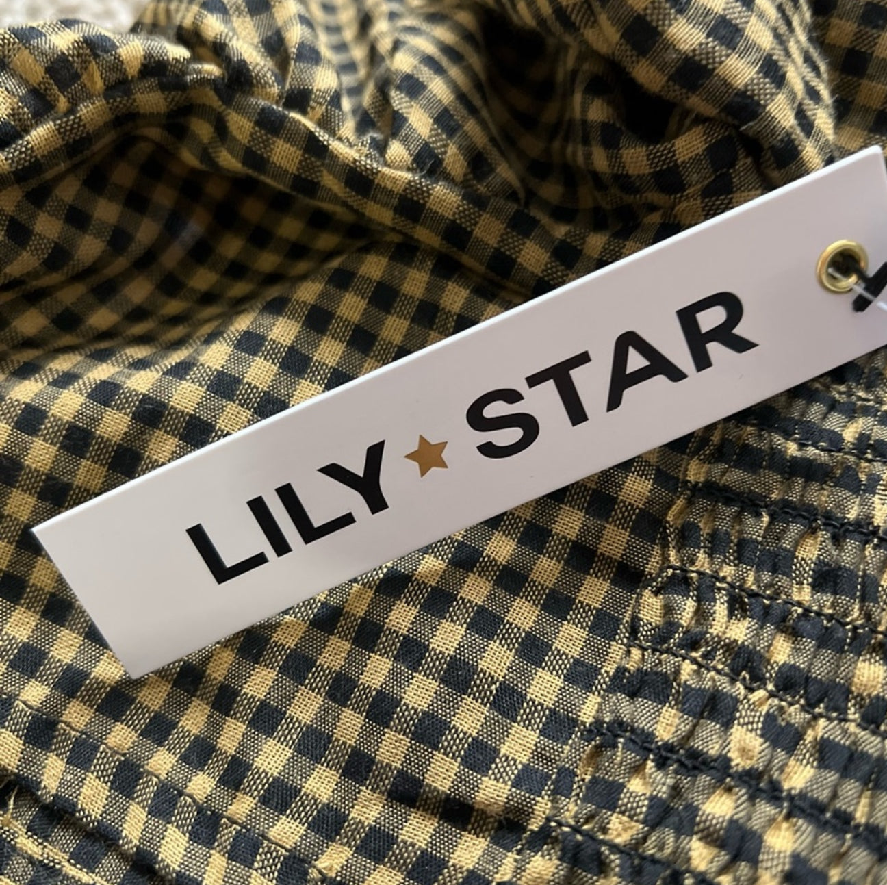 Blouse lily•Star Checkered Crop Top