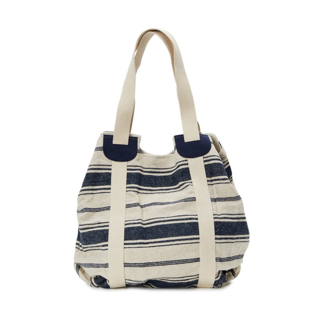 Woven Tote Beach Handbag Blue