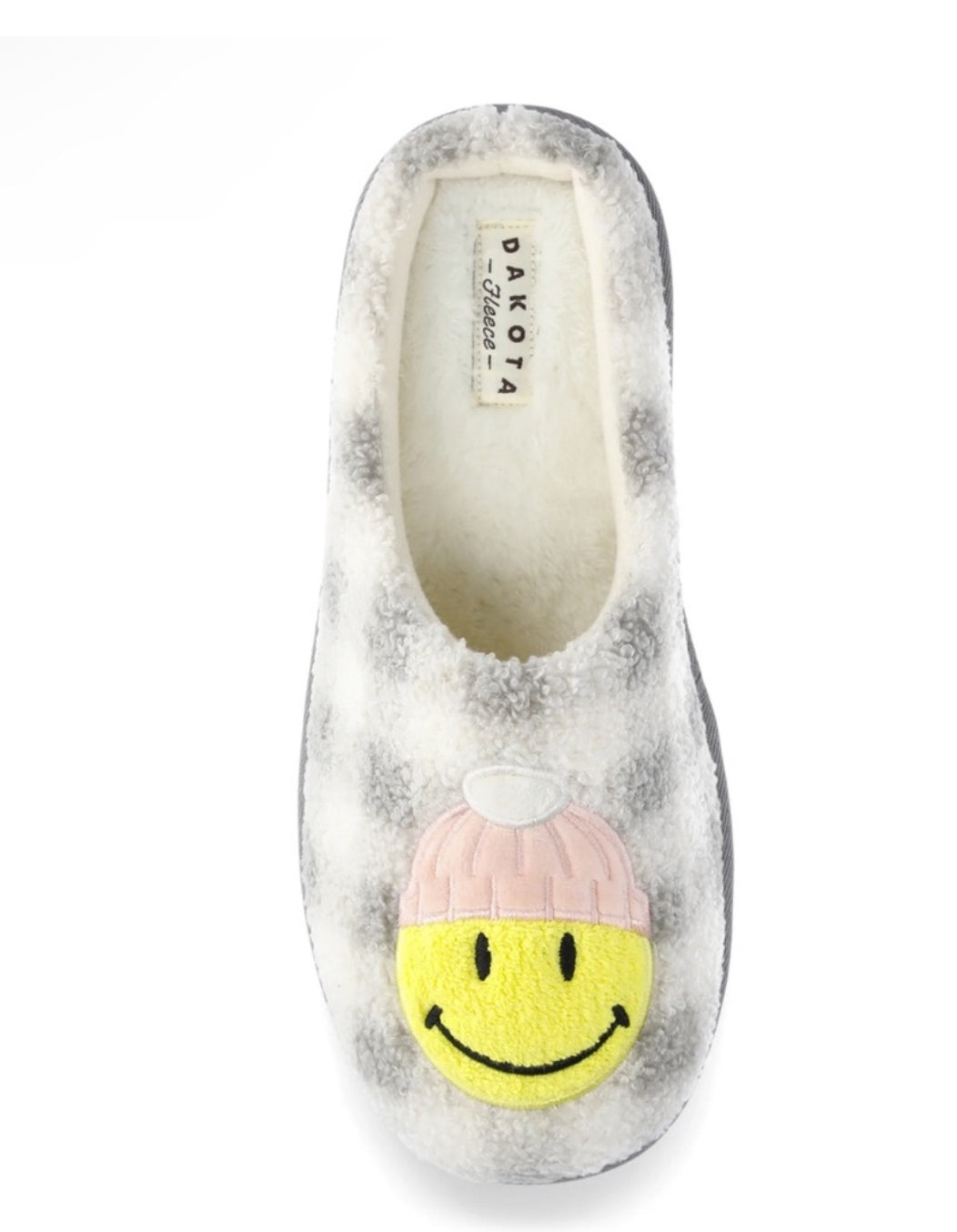 Dakota Fleece Women's Cozy Smiley Slippers SIZE: 11-12