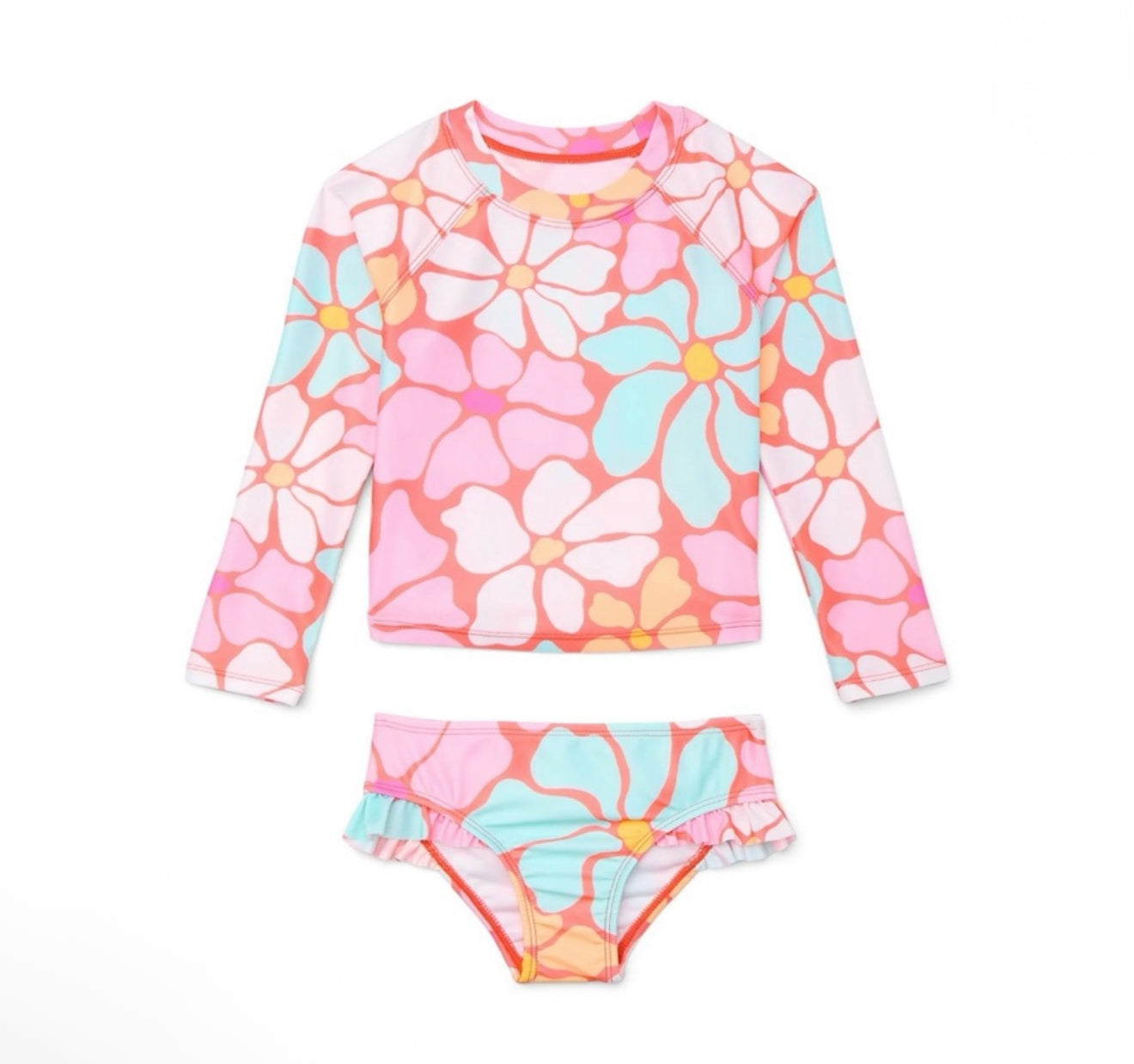 Piece Toddler Girls Long Sleeve Rashguard and Swim Brief Set SIZE: 12M