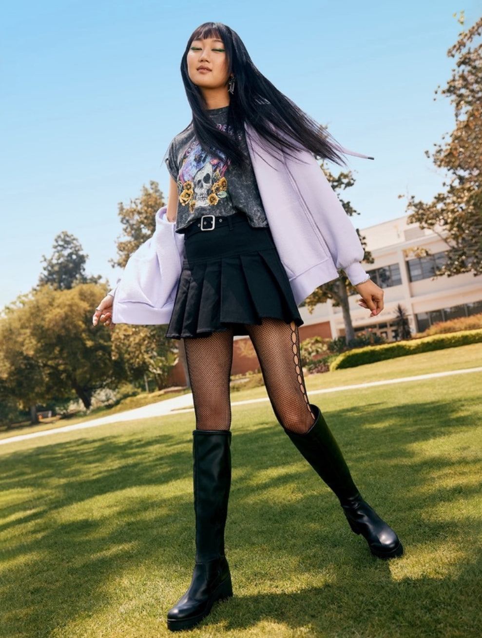 Pleated Skirt with Belt