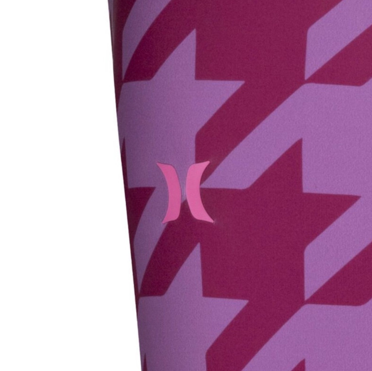 Hurley Pink HIGH RISE FIT Houndstooth Leggings size: L