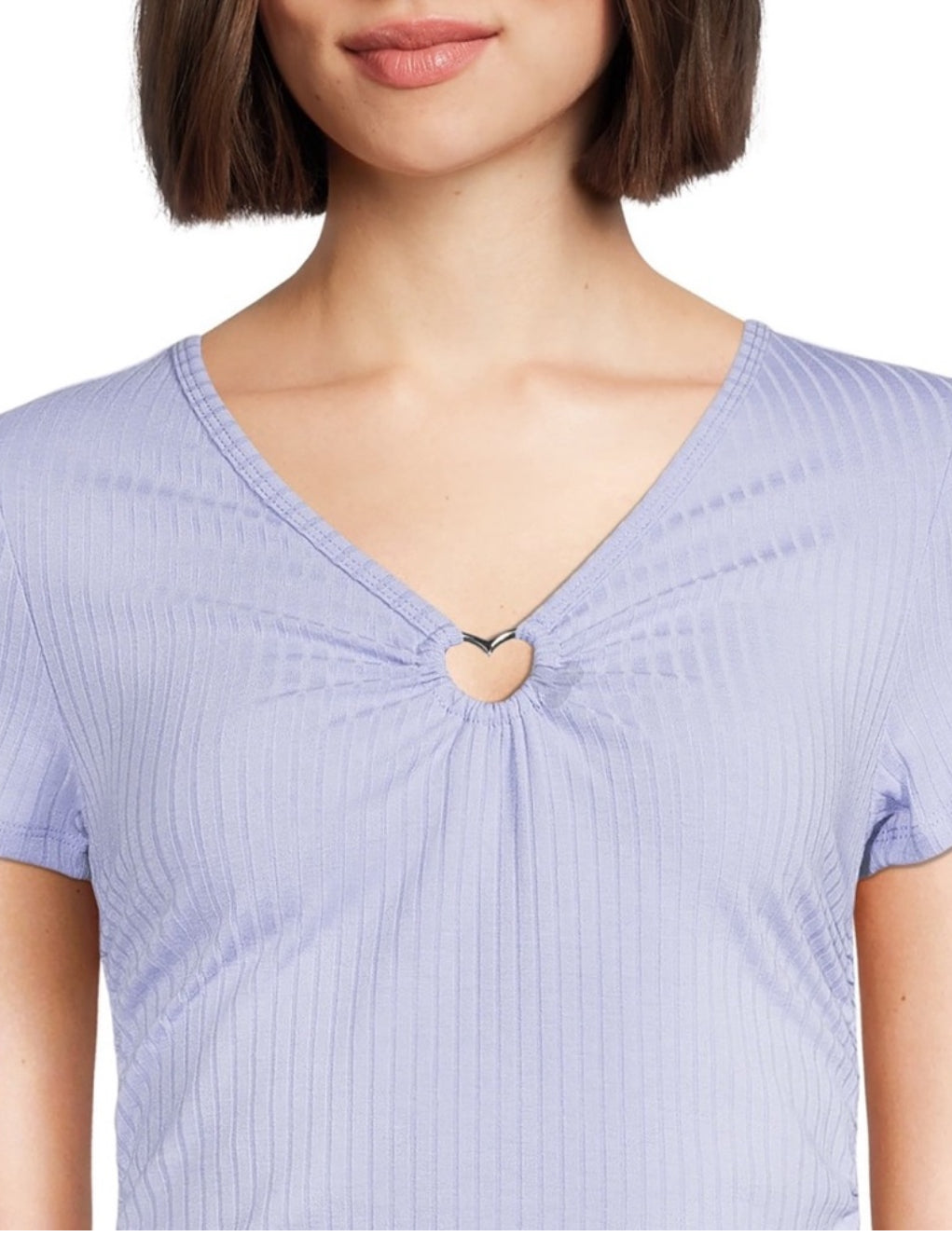 Side Ruched T-Shirt with Heart