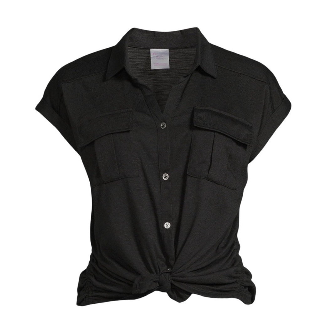 Front Cargo Shirt with Short Sleeves, Size: S (3-5)