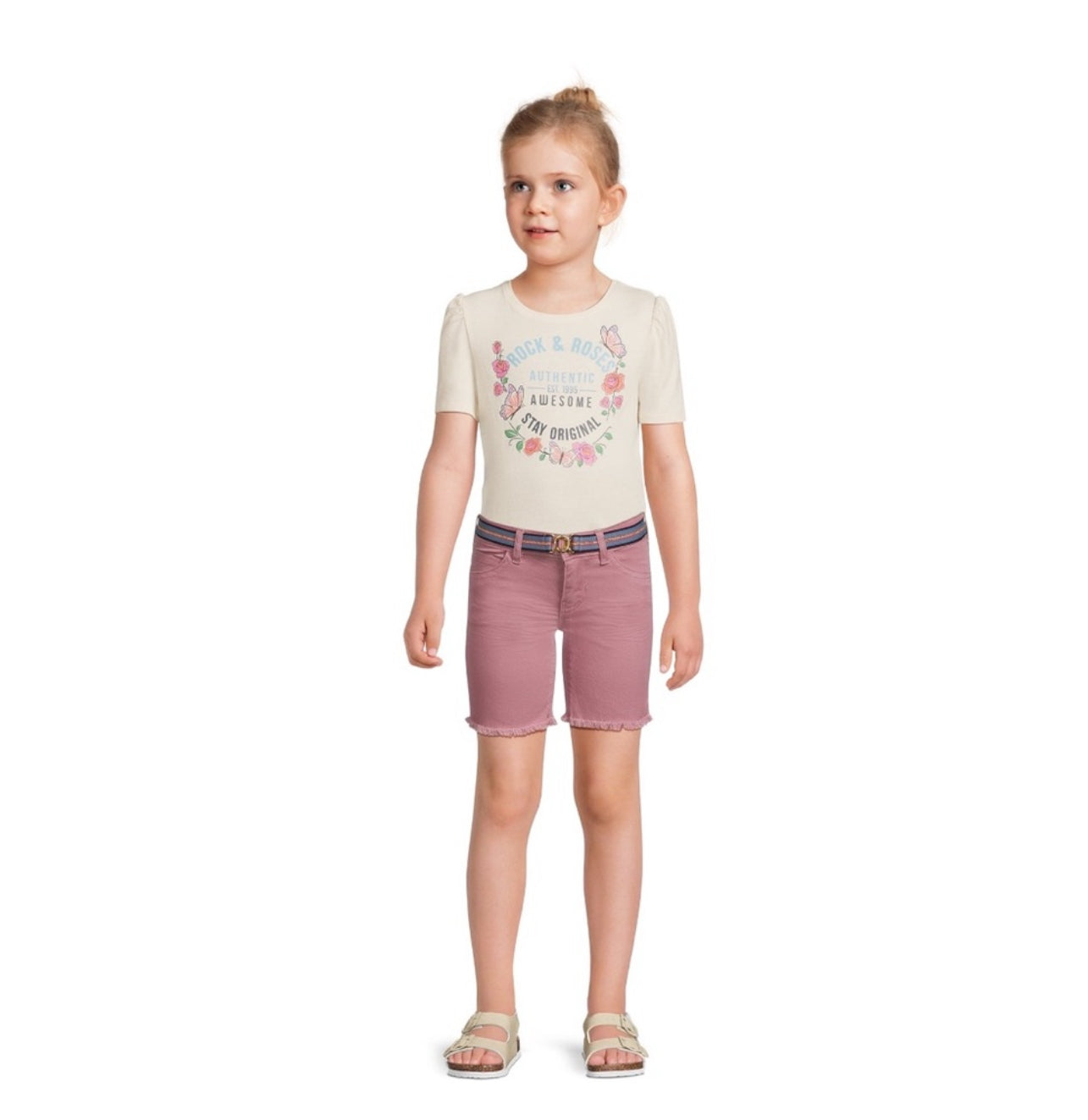 365 Kids from Garanimals Girls Twill Bermuda Shorts with Belt