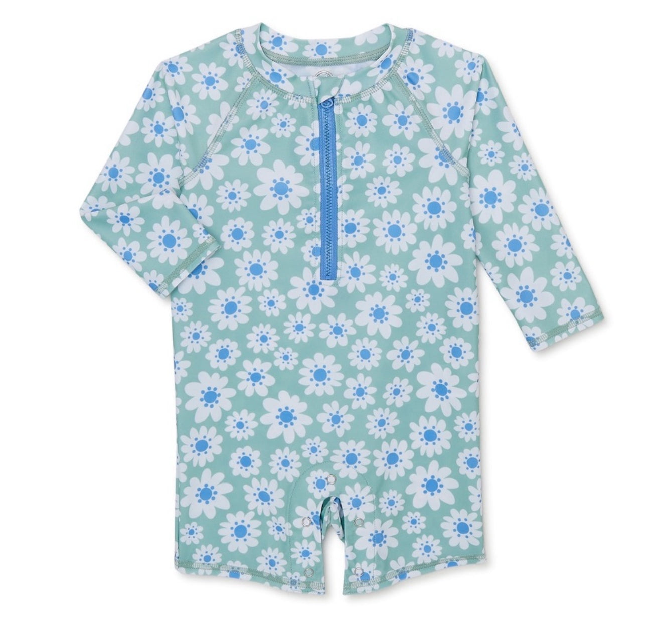 Baby Girl Print Rashguard Swimsuit, 1-Piece