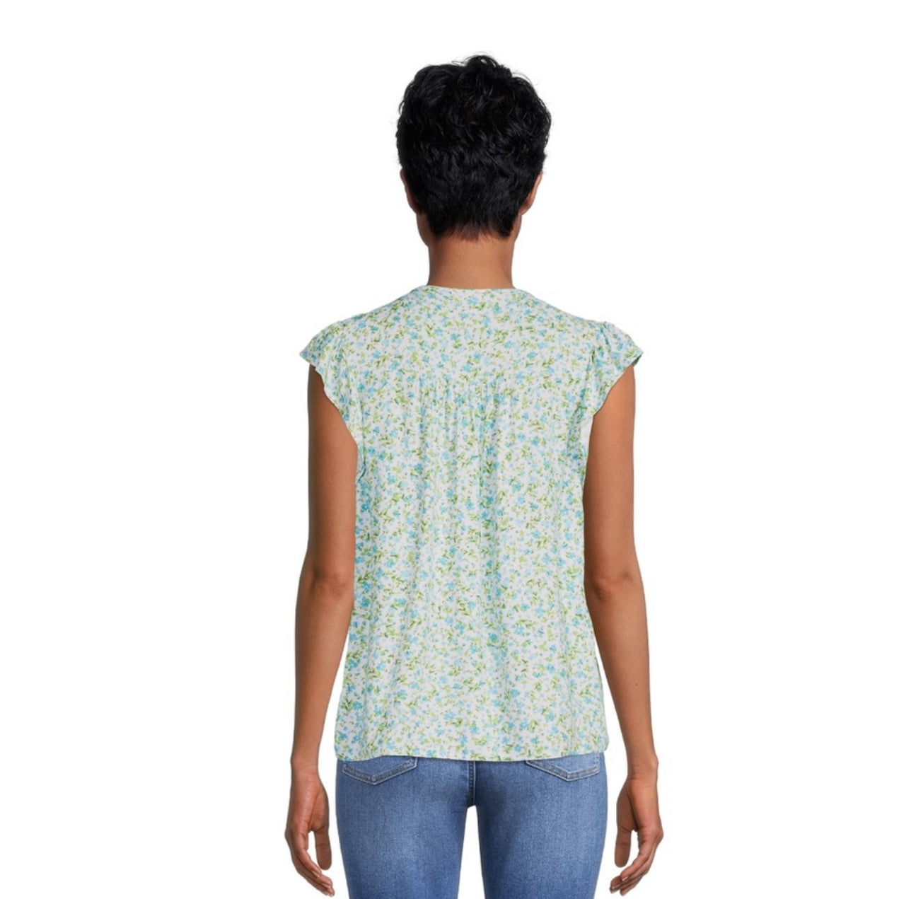 Women's Woven Ruffle Tank Top
