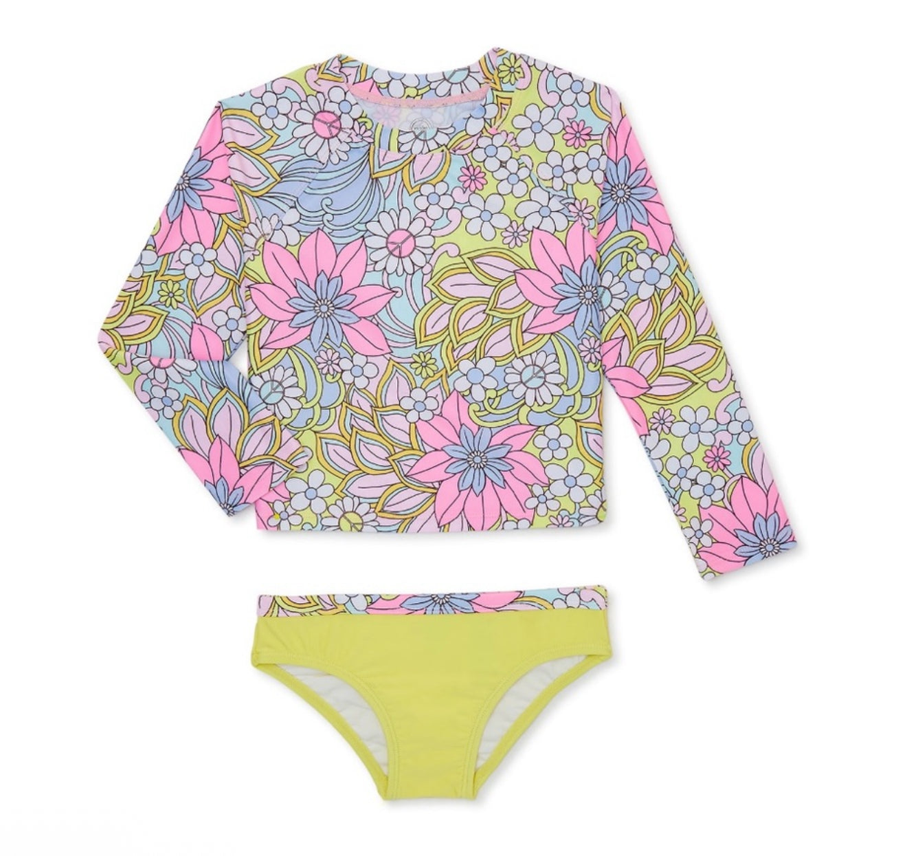 Baby and Toddler Girl Rashguard Swimsuit, 2-Piece