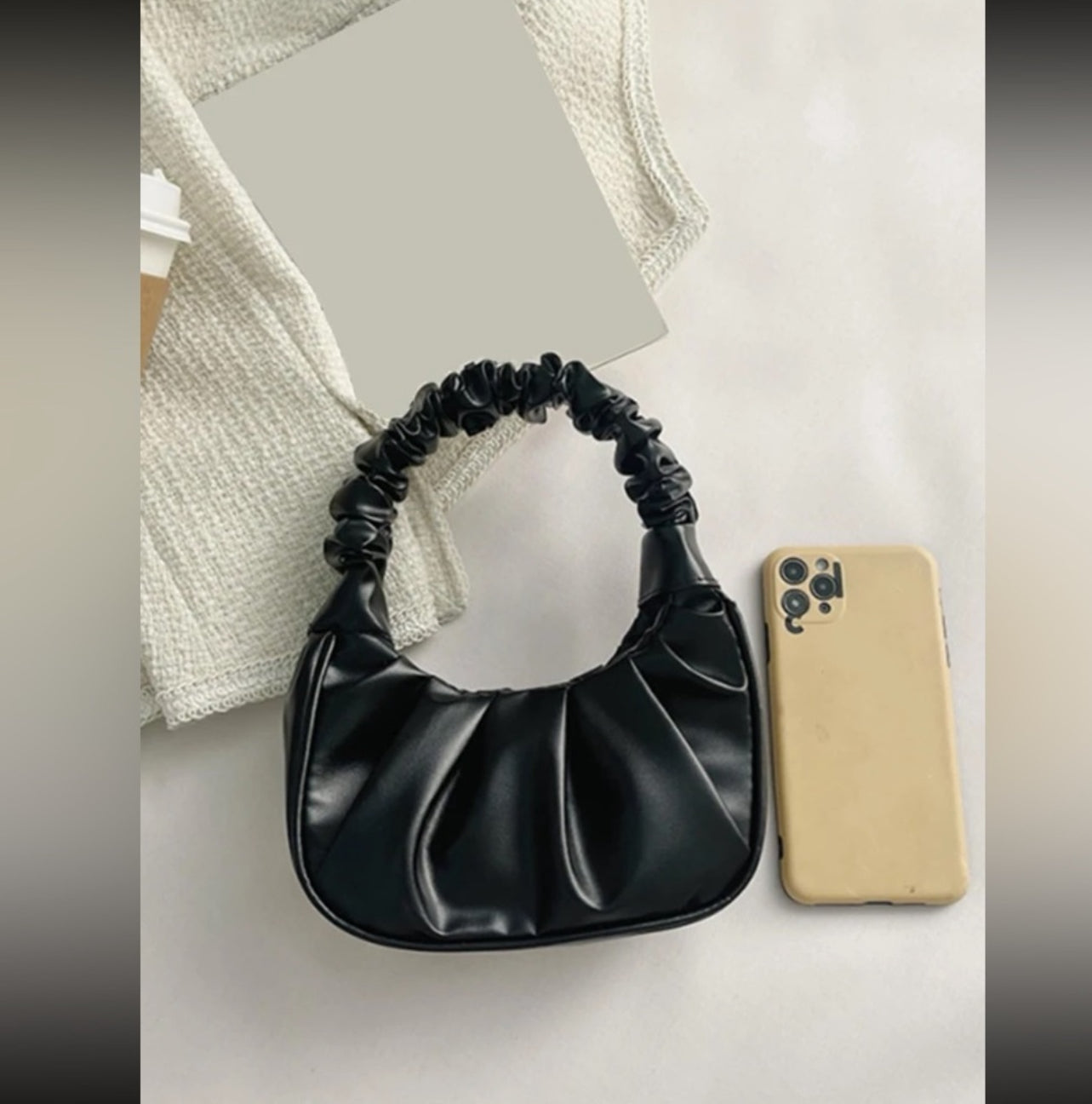 Trendy Scrunch Handle Shoulder Bag – Sleek & Stylish
