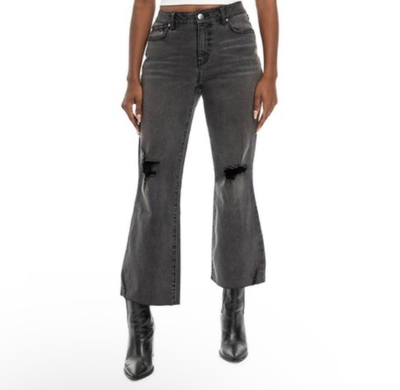1822 DENIM WOMEN'S ZAYNE HIGH RISE BOOTCUT JEANS - ZAYNE GREY