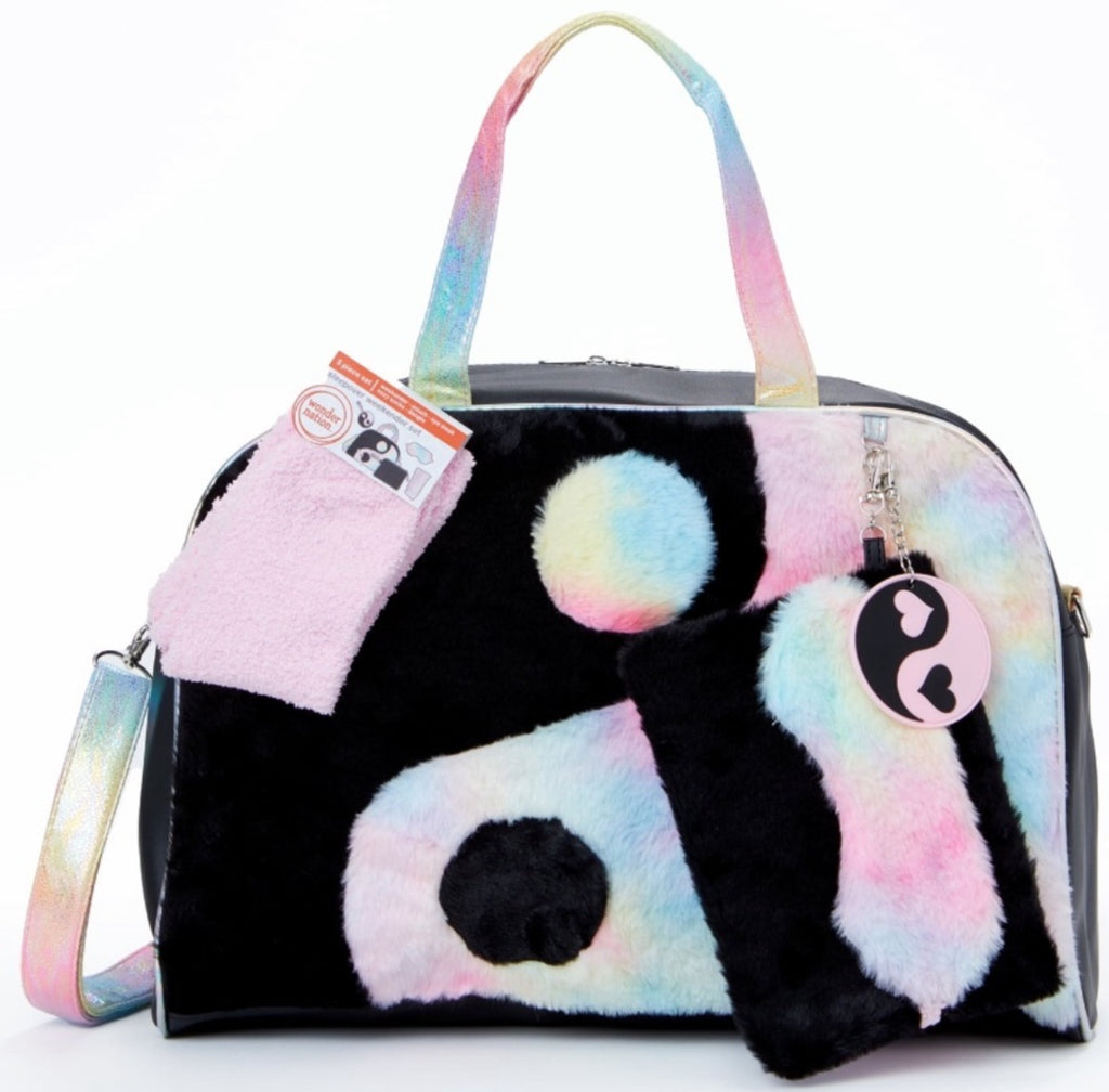 Duffle Handbag Set Black & Pink