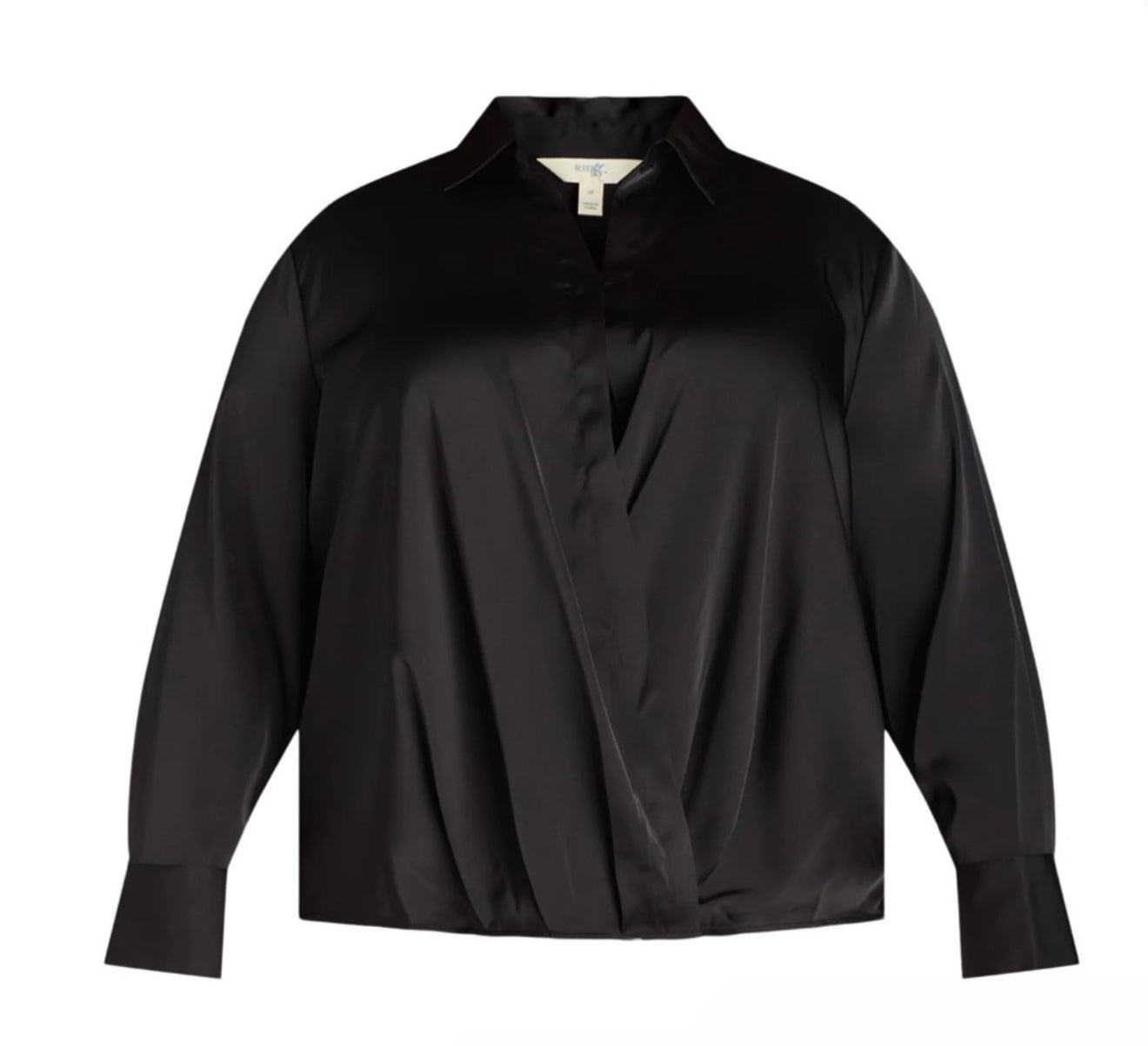 Women's Satin Surplice Blouse