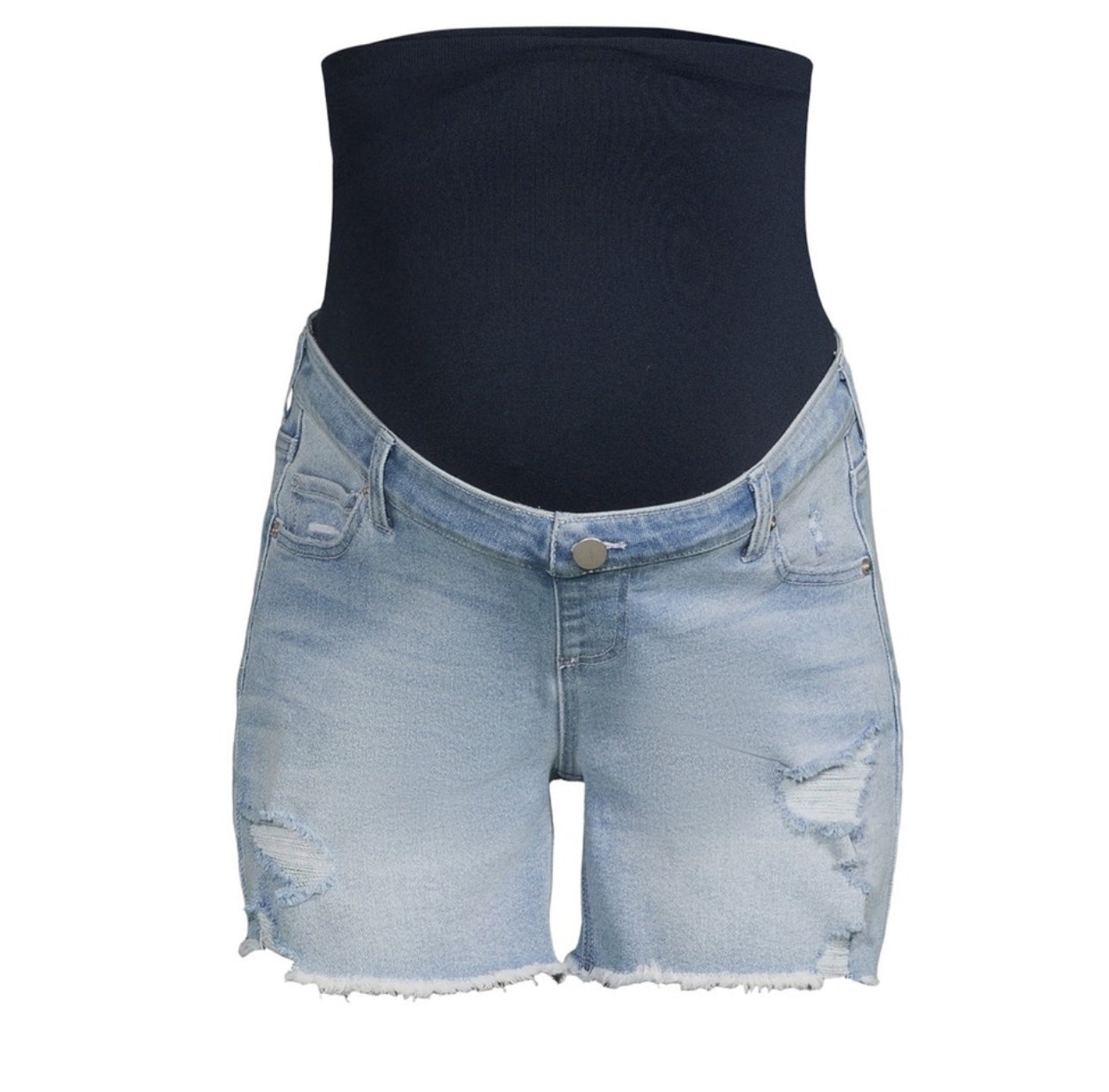 Women's Maternity Destructed Denim Shorts