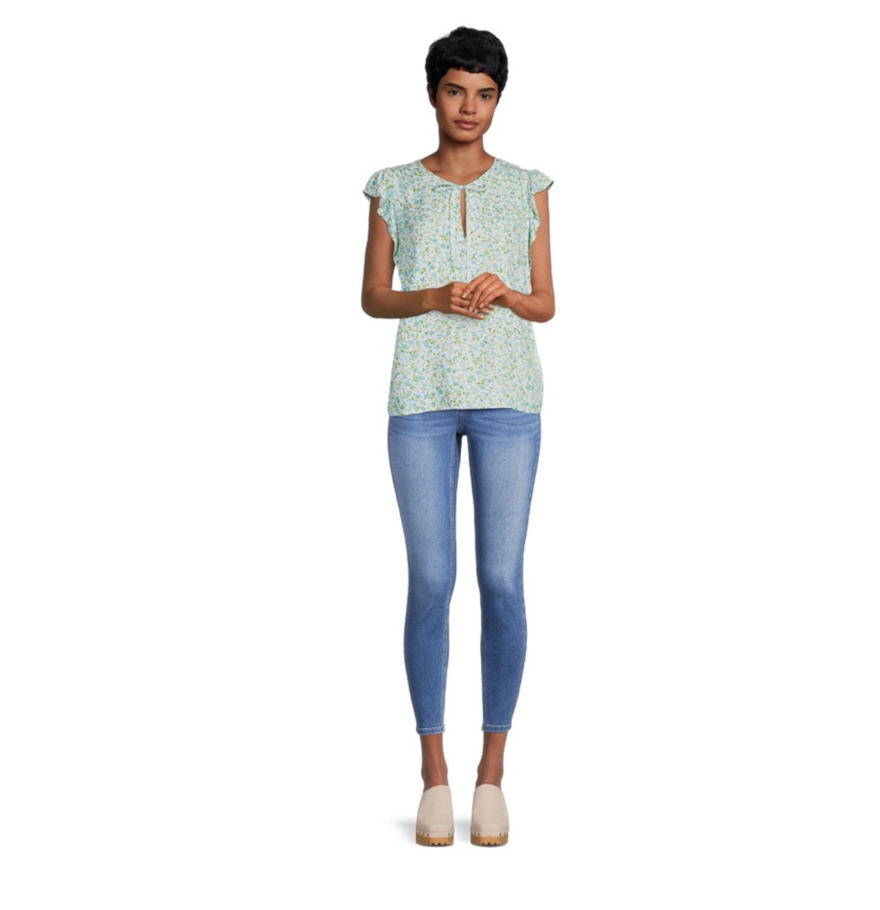 Women's Woven Ruffle Tank Top