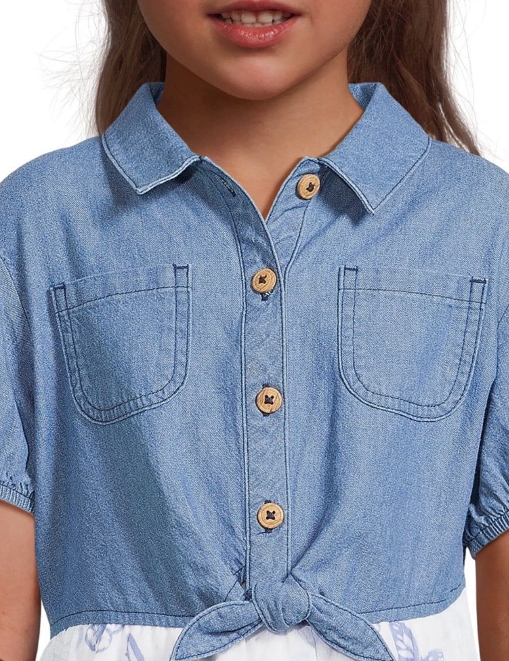 Girls Tie Front Dress,