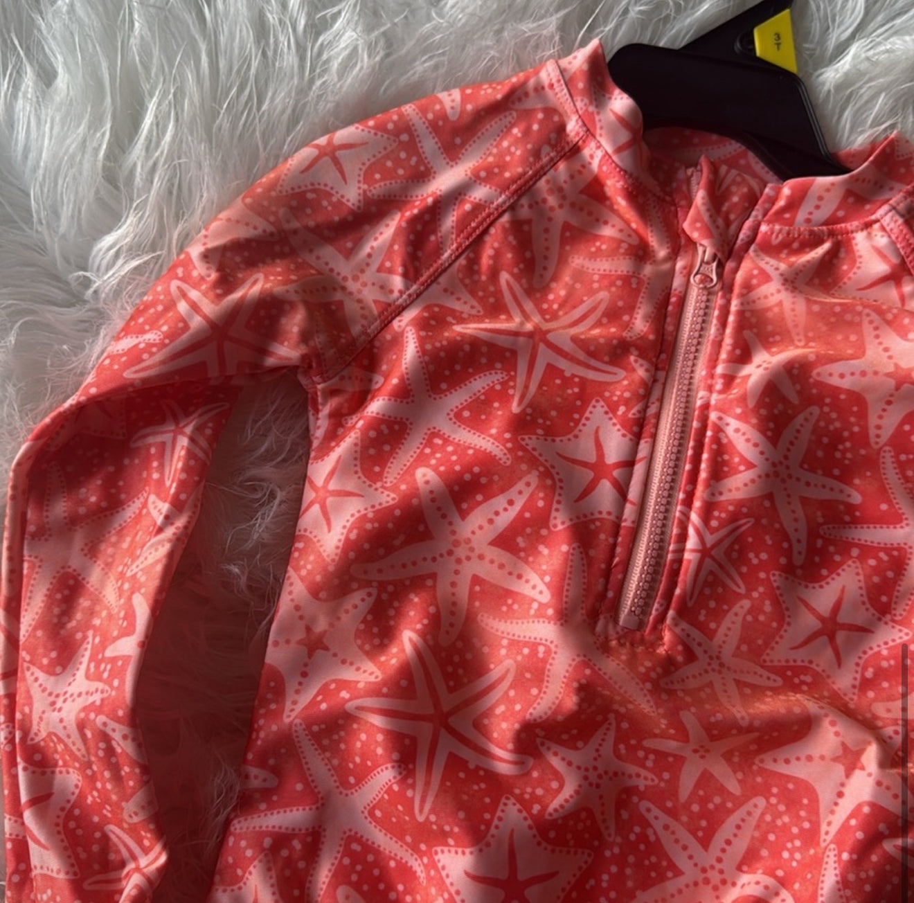 Baby Girls' Quarter Zip Ruffle Swimsuit with Long Sleeves,, size: 3T