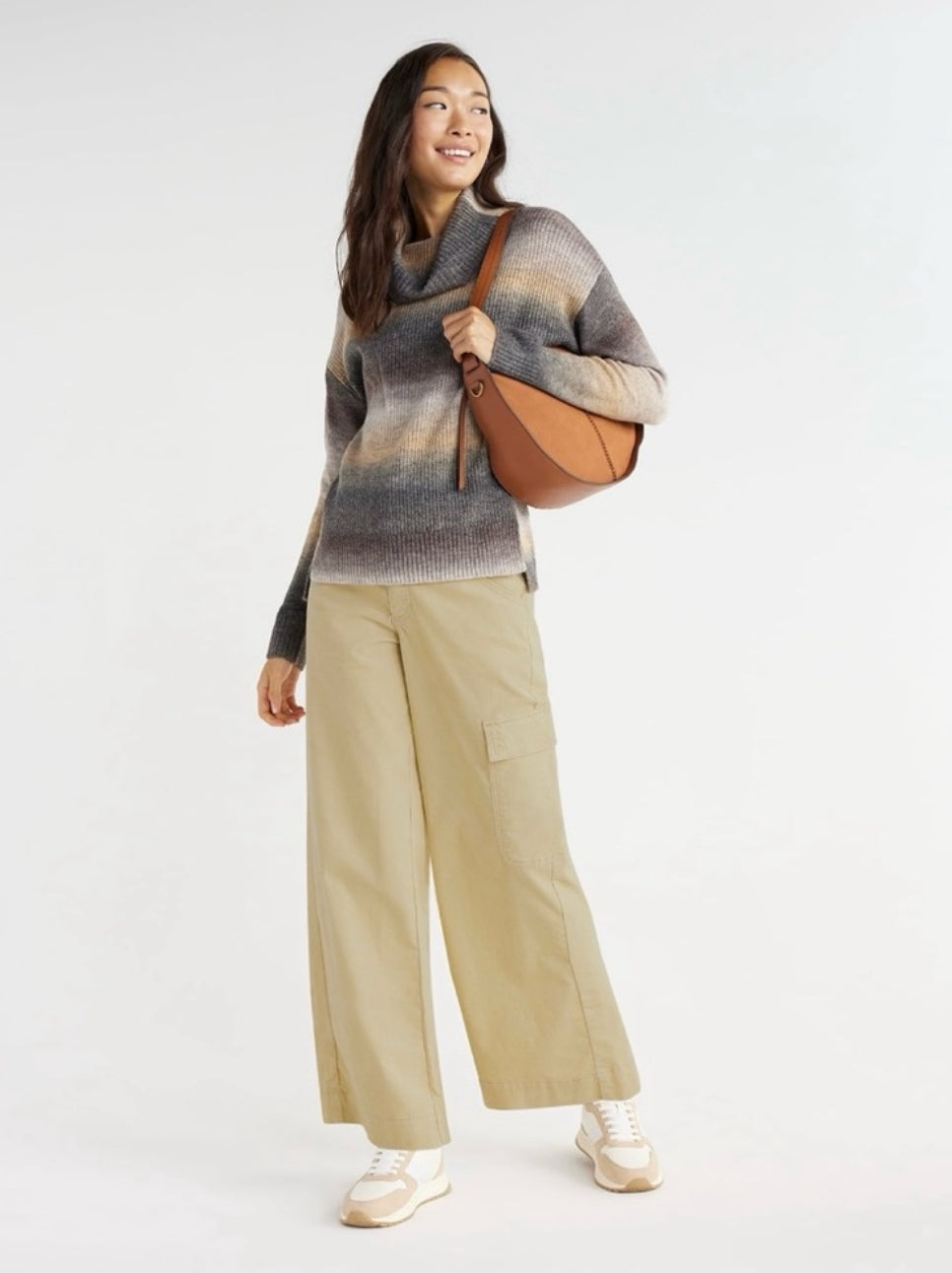 Women's Wide Leg Corduroy Cargo Pants, 30" Inseam
