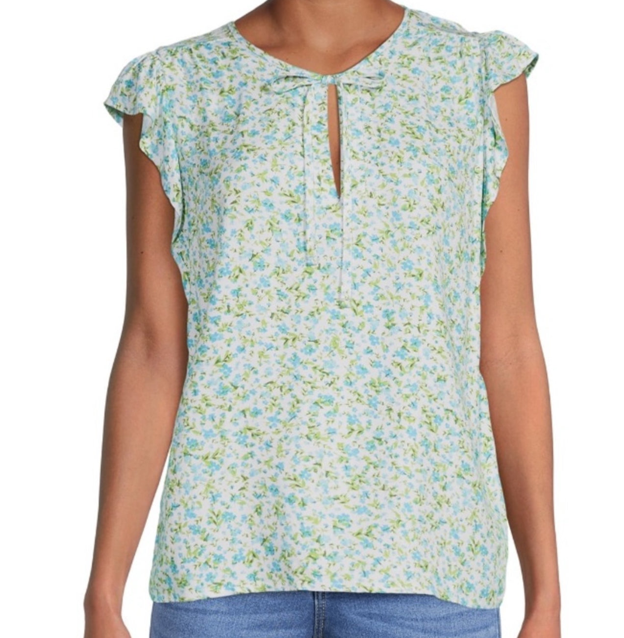 Women's Woven Ruffle Tank Top