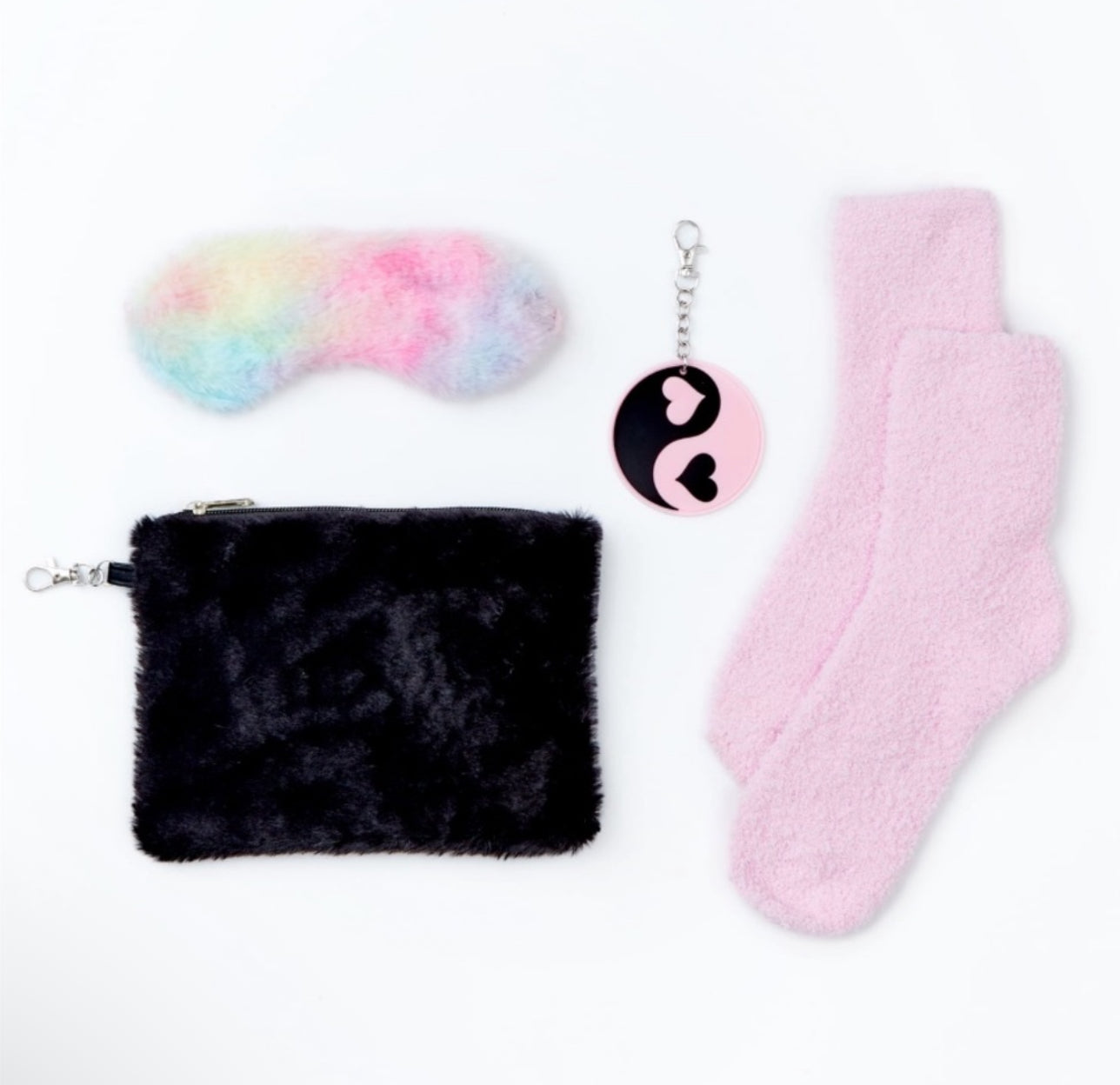 Wonder Nation Duffle Handbag Set Black & Pink
