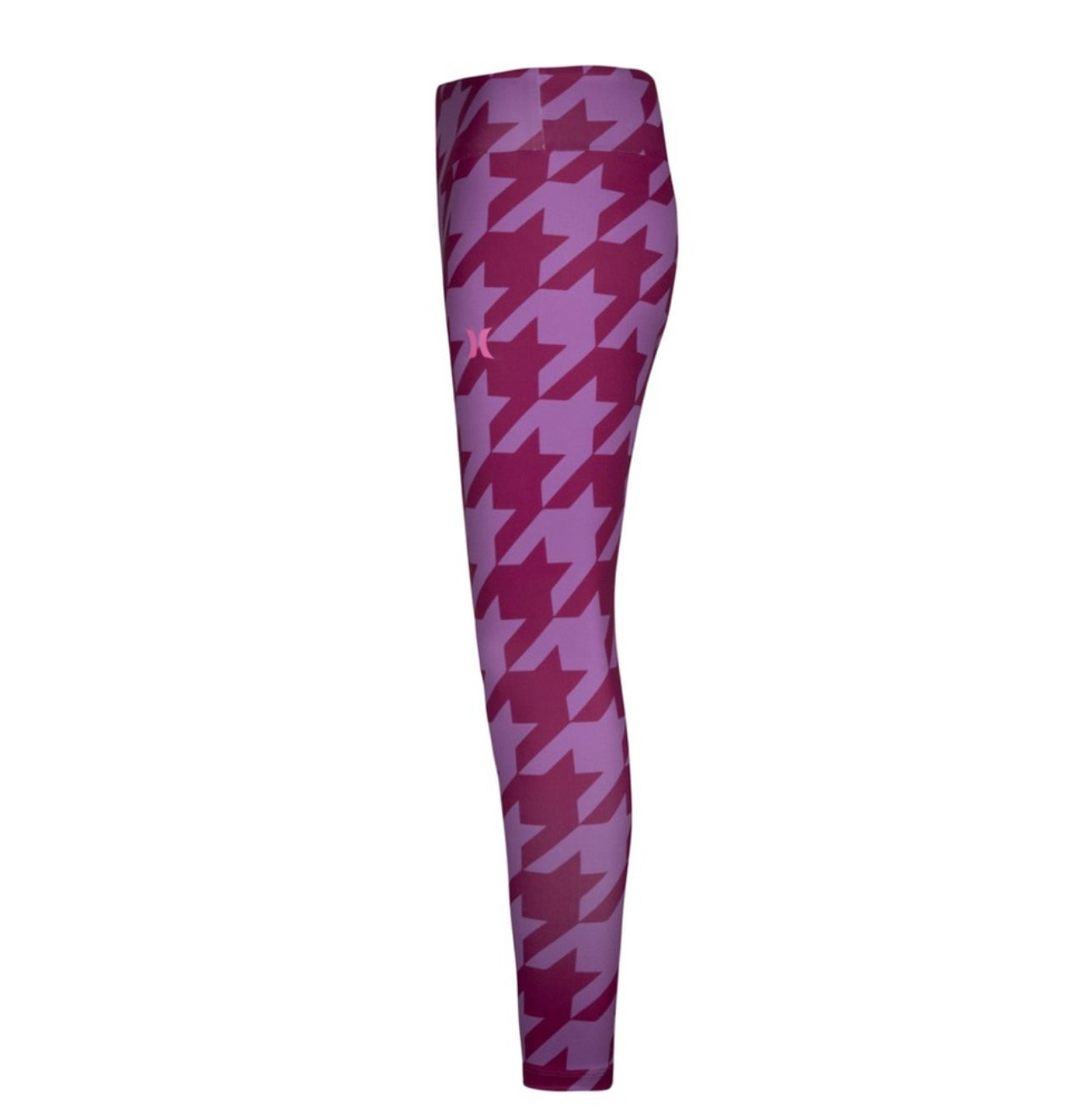 Hurley Pink HIGH RISE FIT Houndstooth Leggings size: L