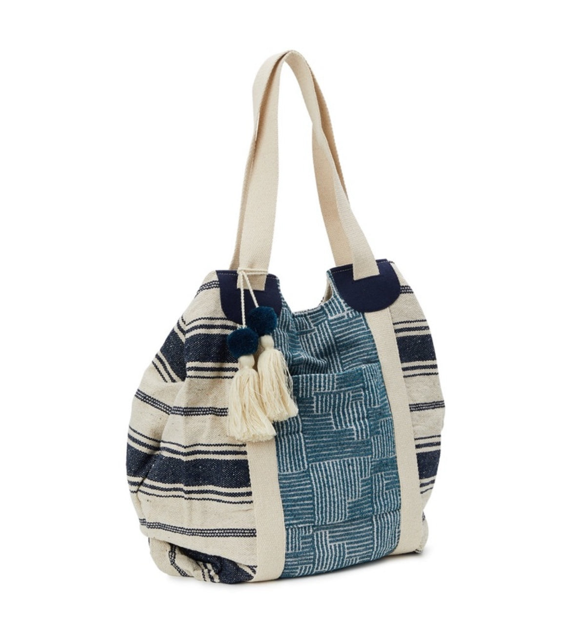 Woven Tote Beach Handbag Blue
