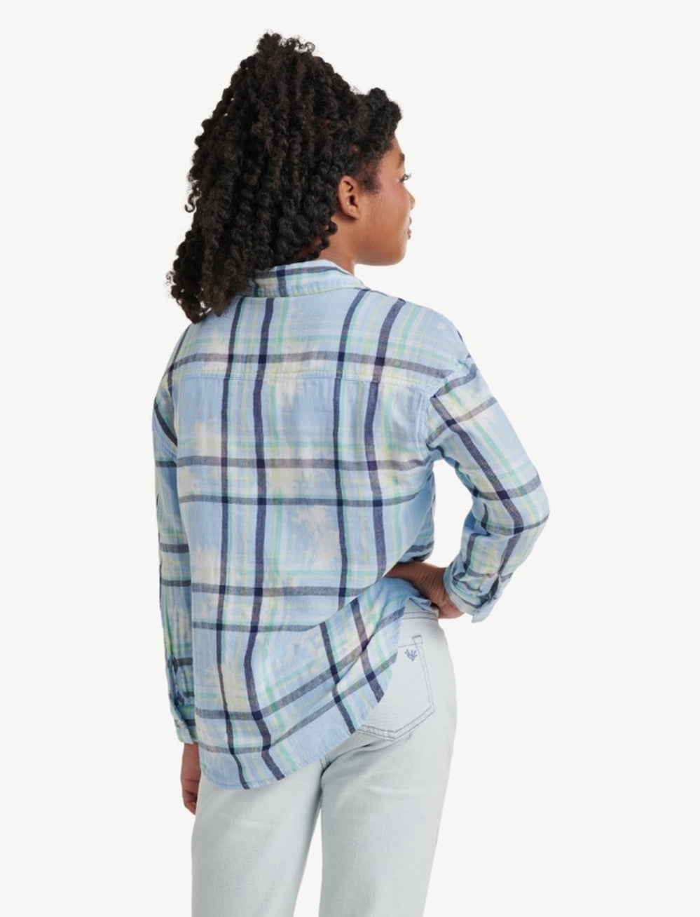 Justice Girl's Long Sleeve Plaid Flannel Collared Top