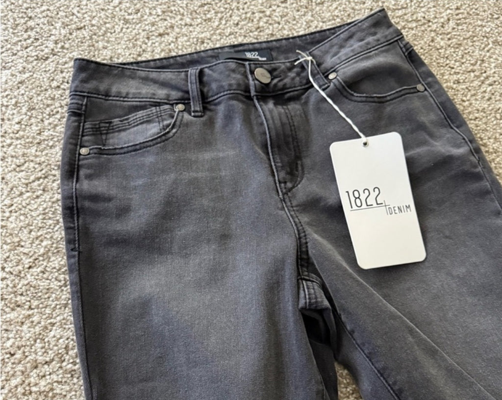 1822 DENIM WOMEN'S ZAYNE HIGH RISE BOOTCUT JEANS - ZAYNE GREY