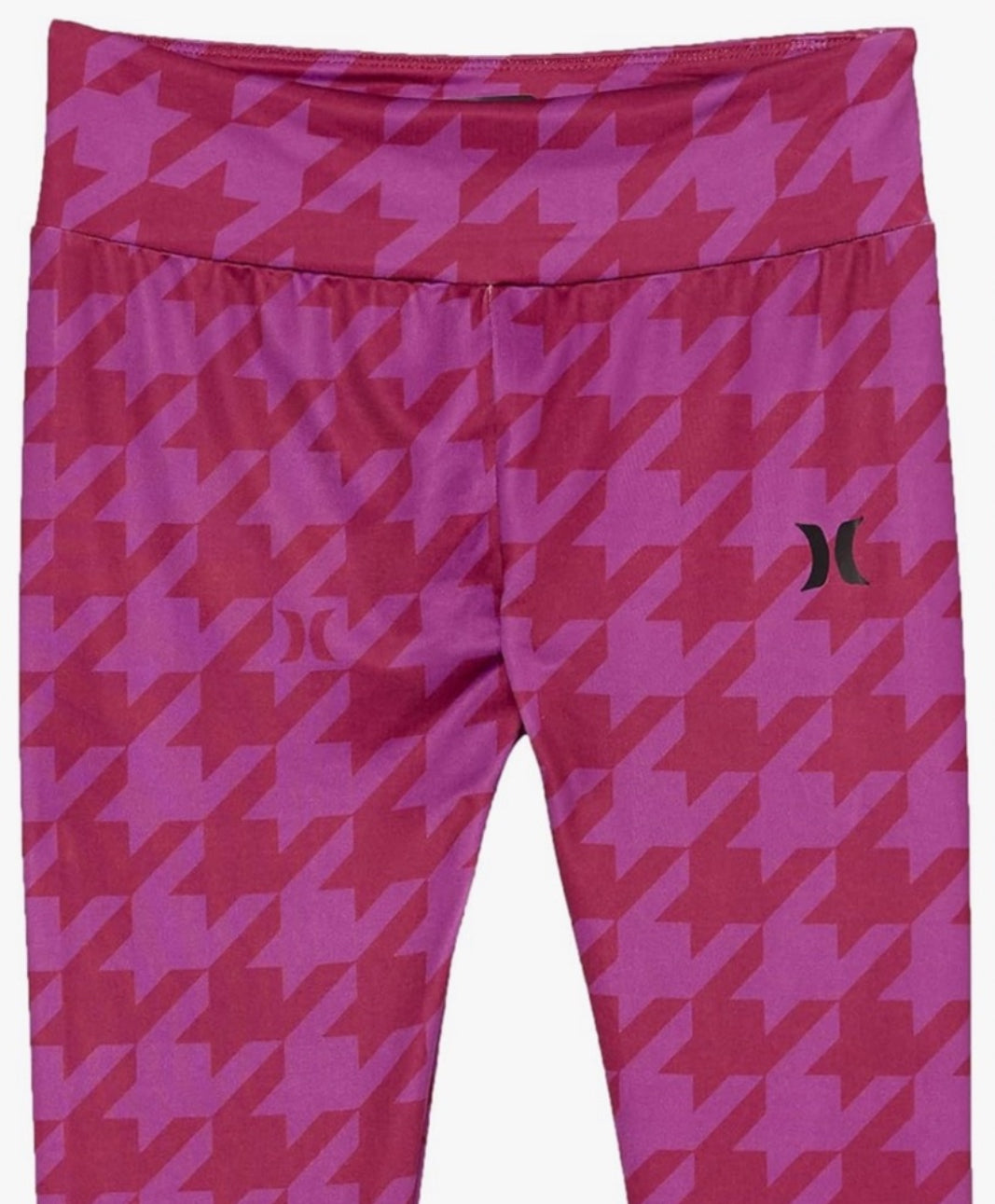 Hurley Pink HIGH RISE FIT Houndstooth Leggings size: L