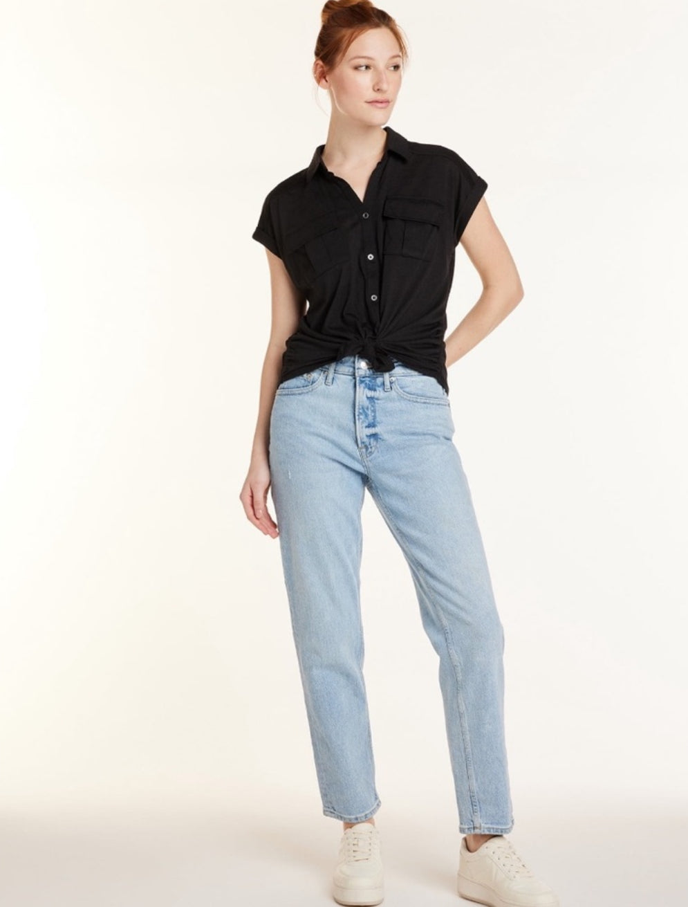 Front Cargo Shirt with Short Sleeves, Size: S (3-5)