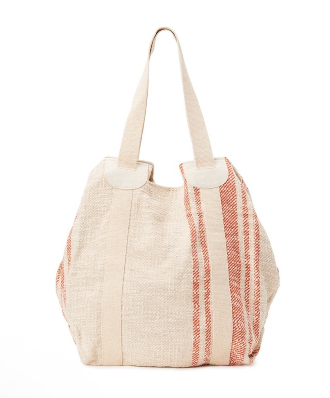 Woven Beach Tote Handbag, Cream