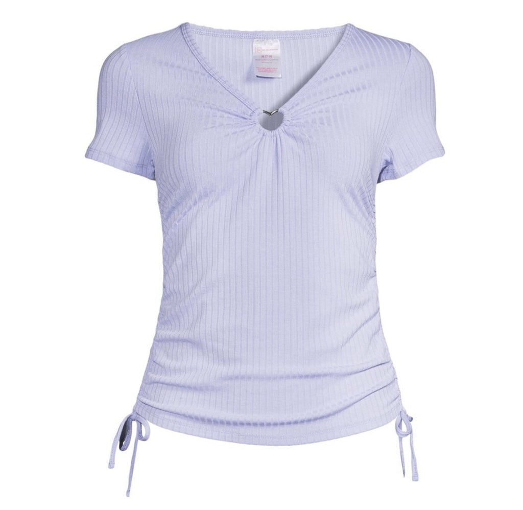 Side Ruched T-Shirt with Heart