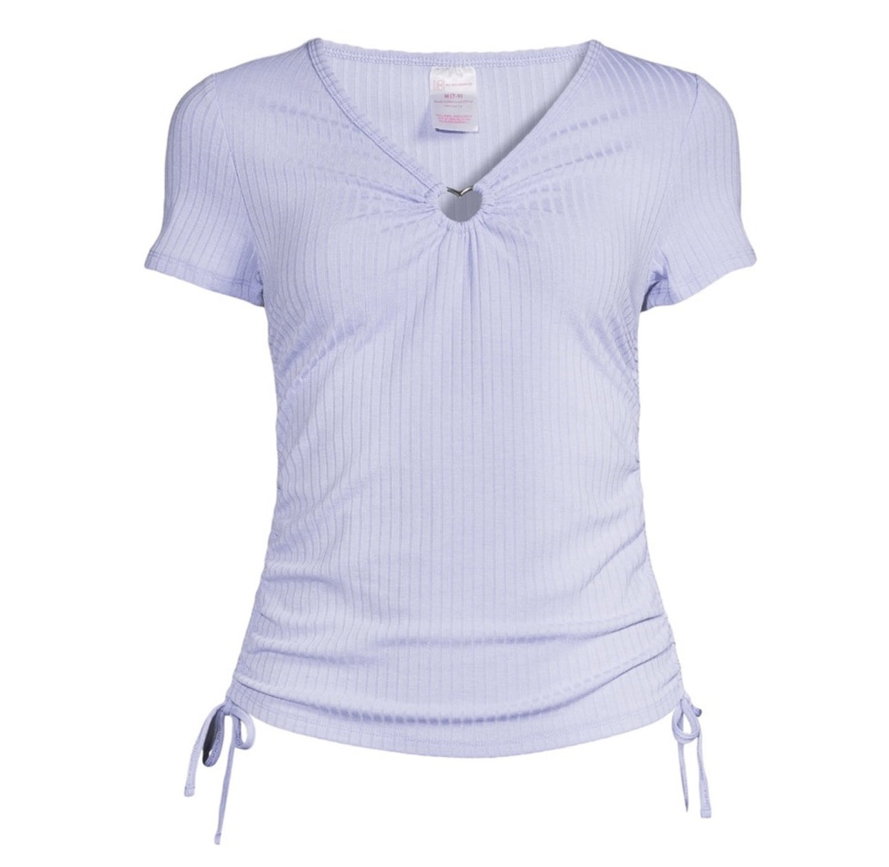 Side Ruched T-Shirt with Heart